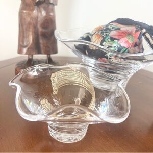 Simon Pearce Hand Blown Wave Bowls - Set of 2 Large & Small - Made in USA